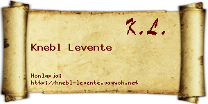 Knebl Levente névjegykártya